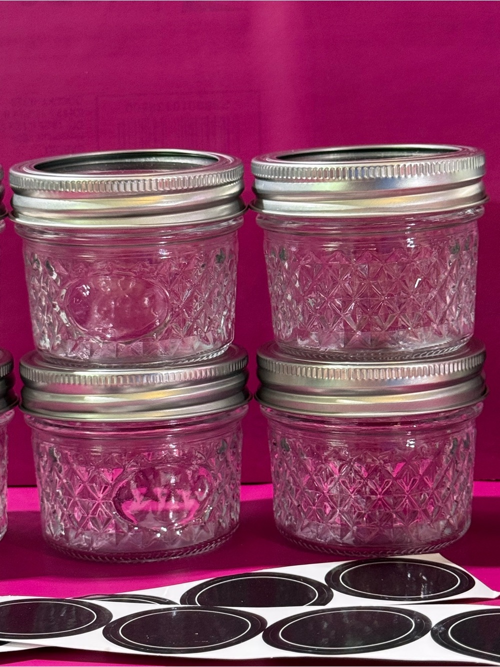 Clear Glass Mini Mason Jars with Silver Lids -8 oz. Set of 8 - Picture 3 of 5